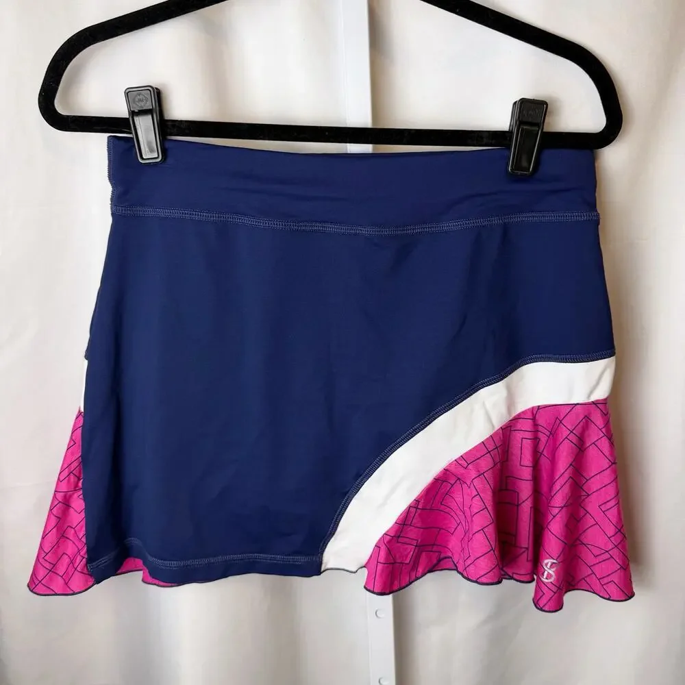 Sofibella Accent Performance‎ Tennis Skort Skirt Colorblock Navy Pink Size M